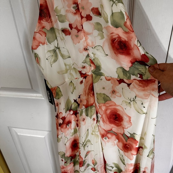 Lulu's Floral Maxi Dress - Pink and Green - Picture 8 of 10